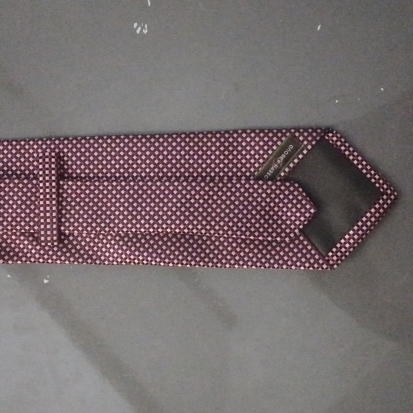 Joseph Abboud Burgundy, Brown and Pink Patterned Tie - Picture 4 of 5